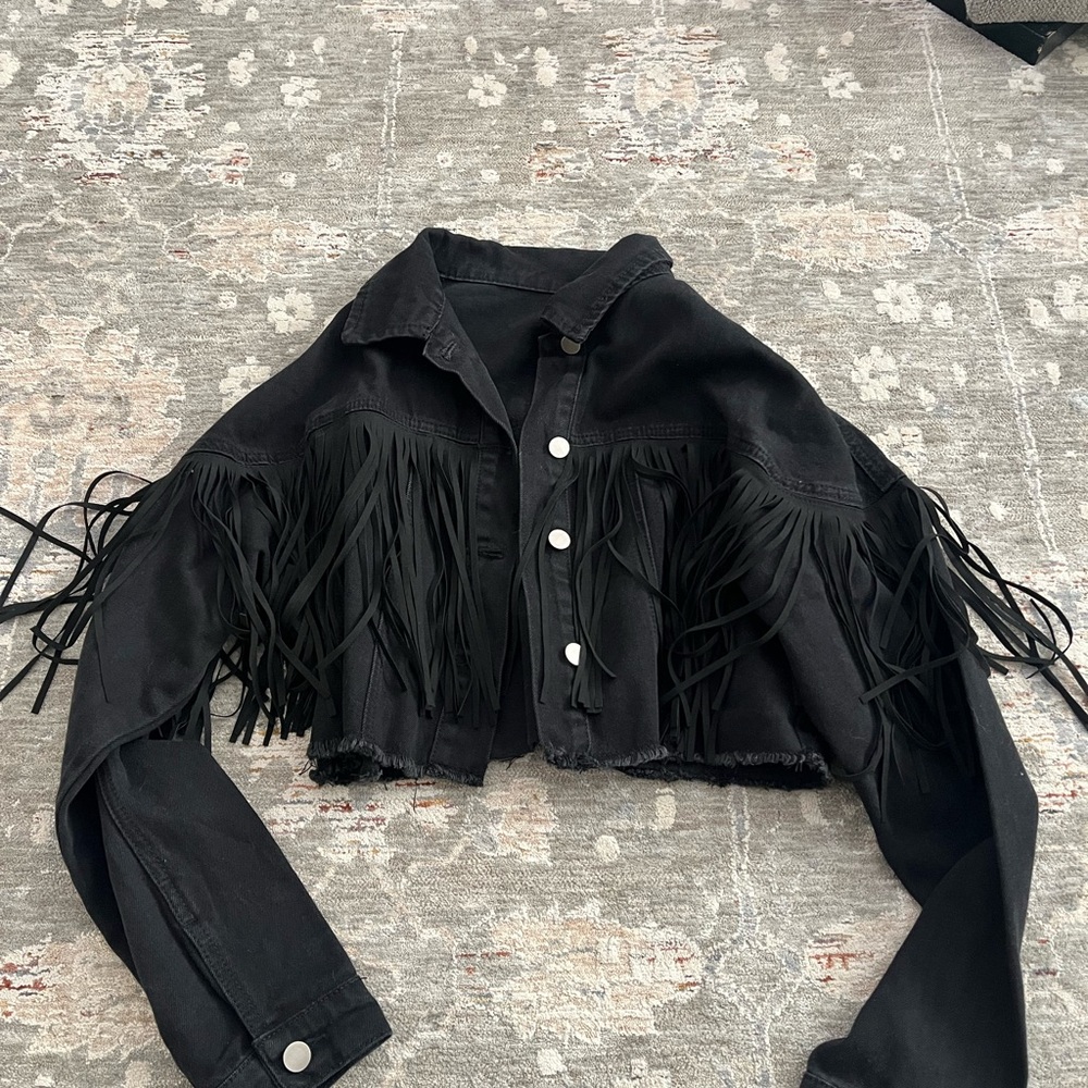 Black Fringe Women's Jacket
